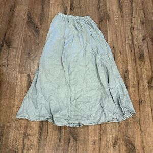 3458 NWT CP Shades 100% Linen Blue Maxi Skirt Large